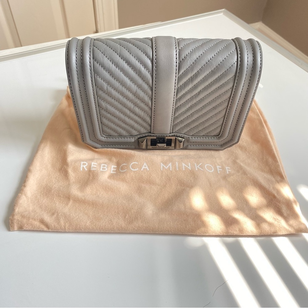 Rebecca Minkoff Leather Embroidered Crossbody Bag in Grey - Picture 9 of 12